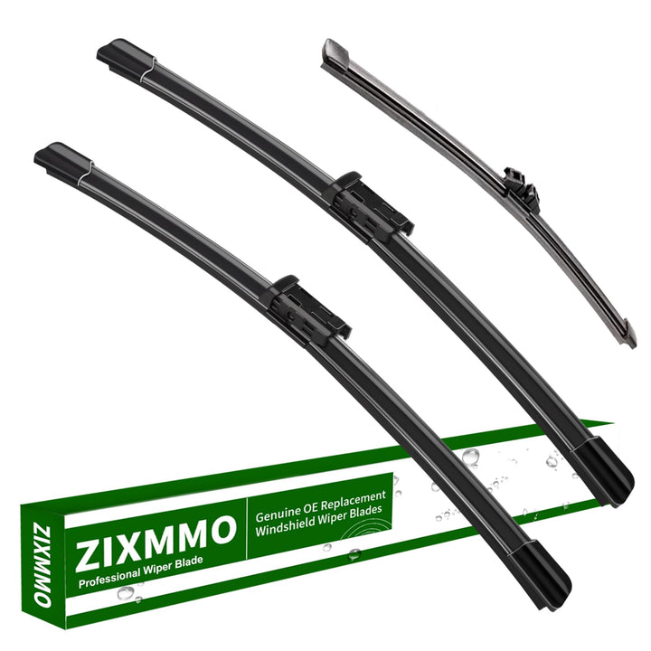 ZIXMMO front packaging showing full 3-blade set and fitment details, clear compatibility