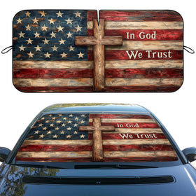 ZJCYBF Jesus Cross American Flag front view showing full coverage benefit