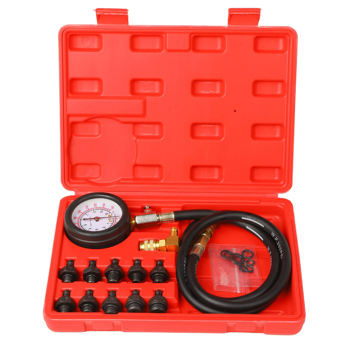 ZJERYL GULL front view showing gauge, adapters and toolbox for portable diagnostics