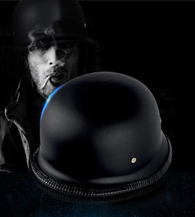 ZJHELM worn by rider on scooter showing real-world commute comfort and classic look