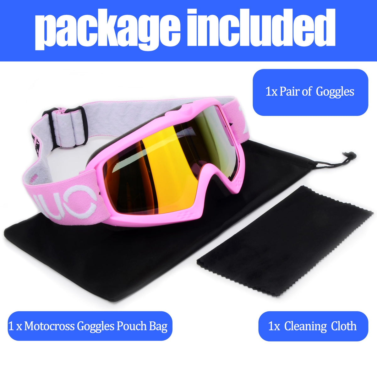 ZJNUO included pouch and cleaning cloth protecting lenses for storage