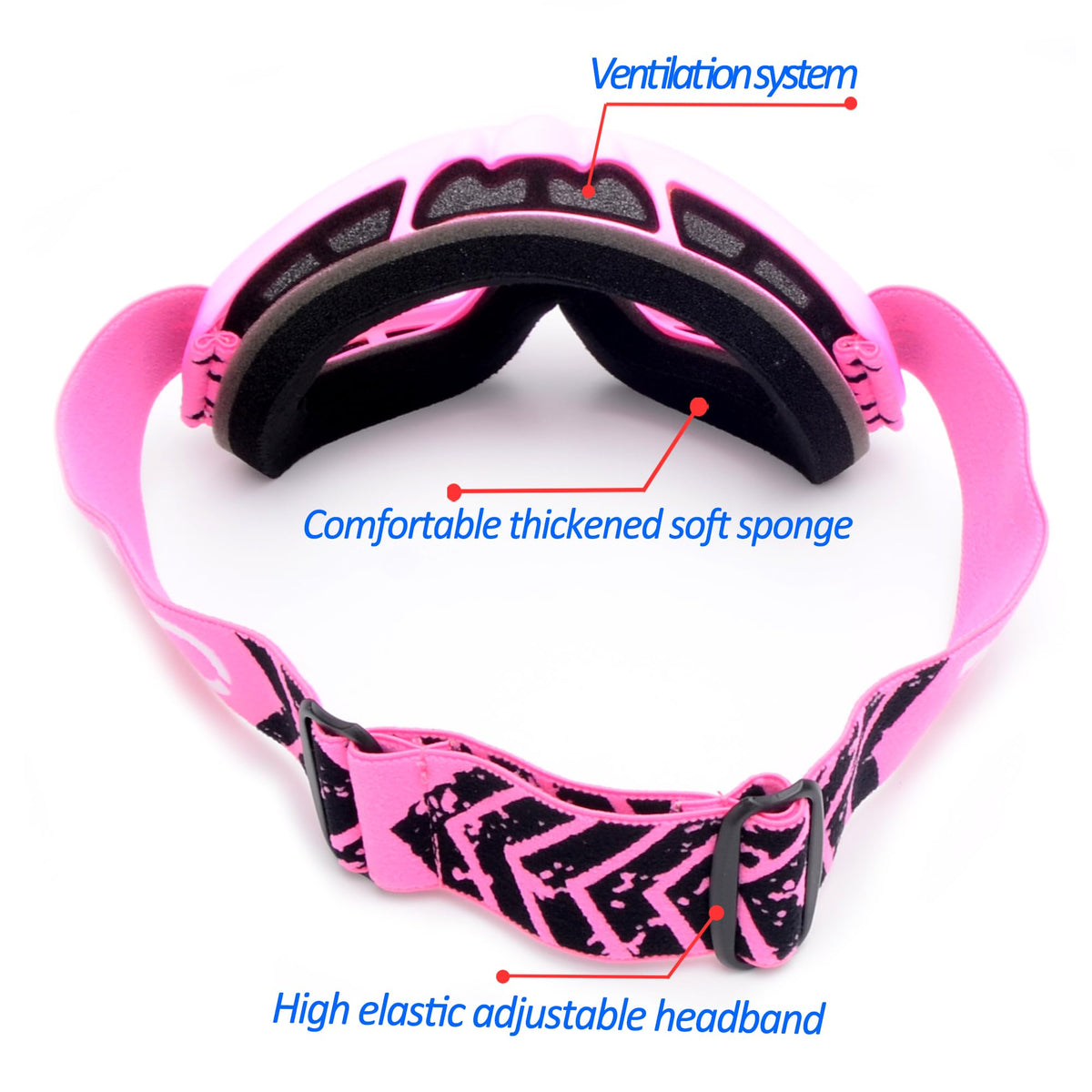 ZJNUO adjustable strap attached to helmet for secure motocross fit