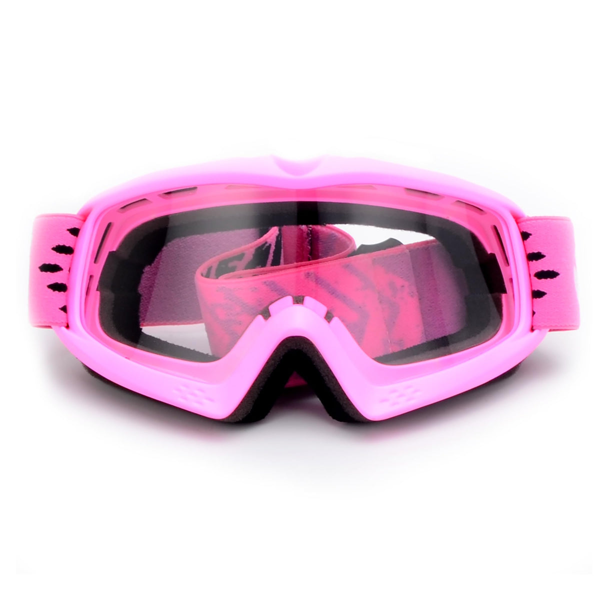 ZJNUO front view of pink goggles showing full field of vision and protection