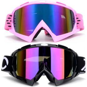 ZJNUO front view of pink and black two-pack goggles showing design and colors