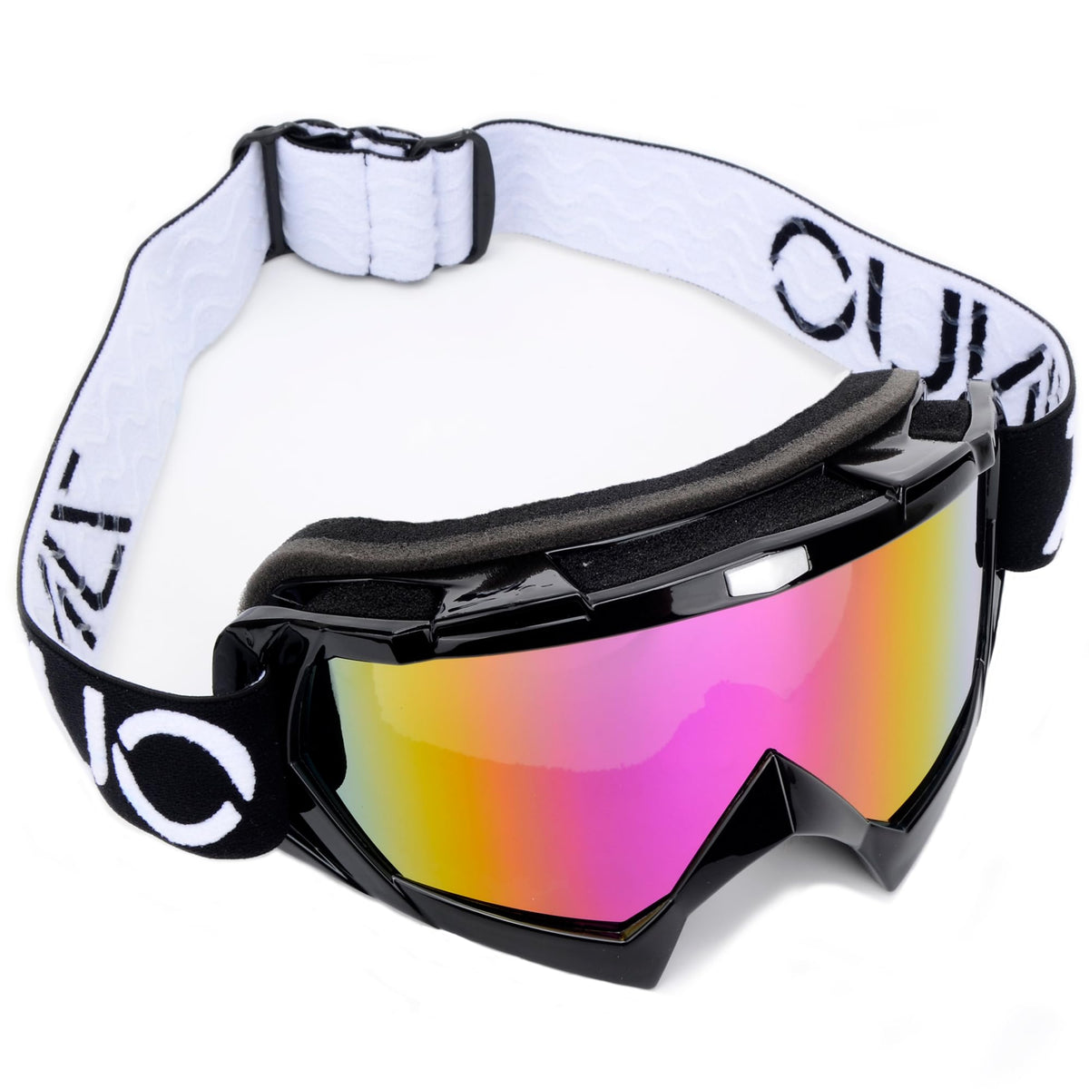 ZJNUO rider wearing goggles on an offroad trail showing wind and debris defense