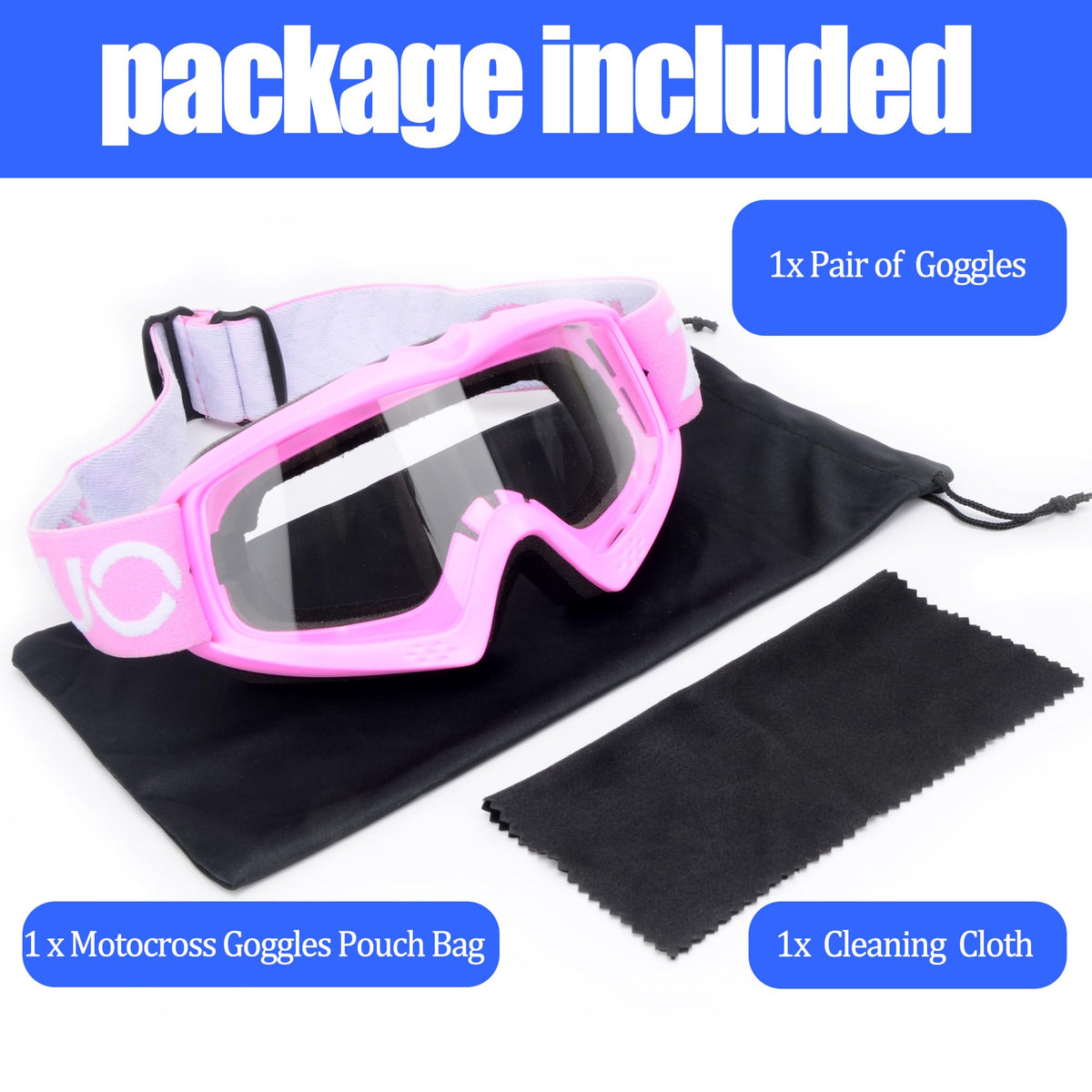 ZJNUO goggles next to a child hand showing compact size and fit