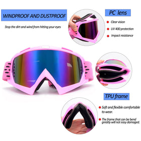 ZJNUO goggles next to hand for scale showing lightweight, compact benefit