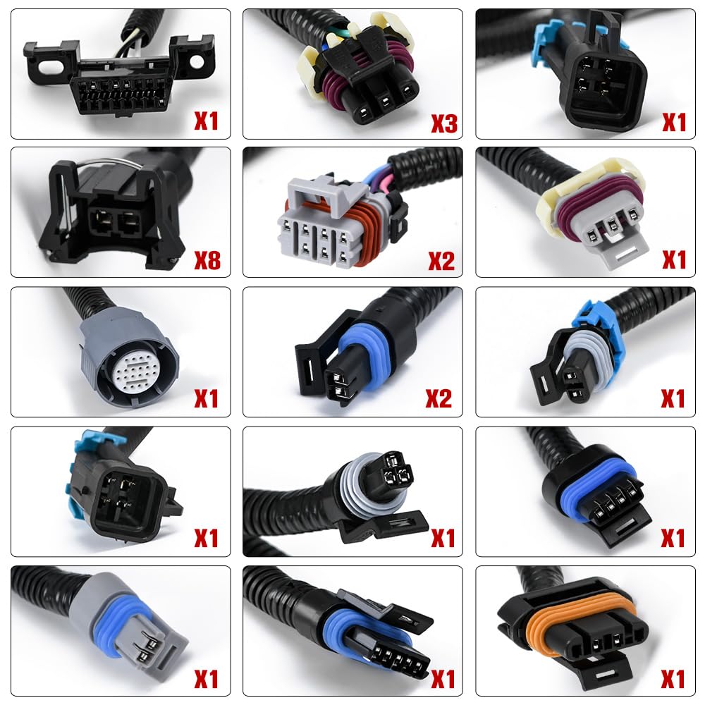 ZJTBLL eight EV1 to EV6 injector adapter pack for easy injector compatibility