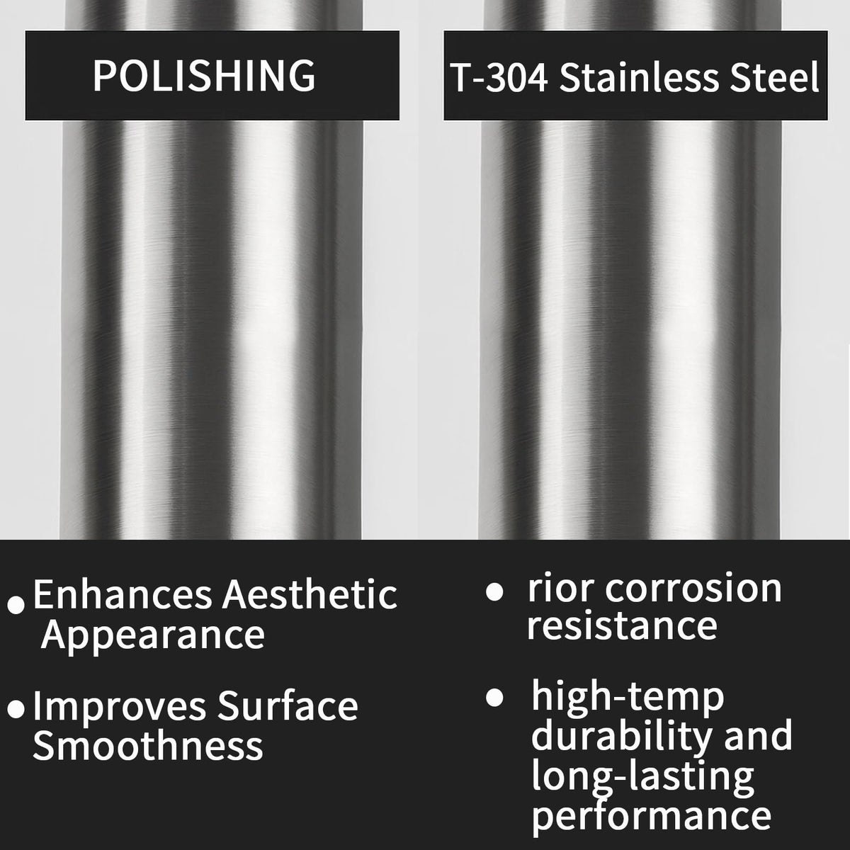 ZJXDZY exhaust tube next to ruler showing 439mm length for quick size confirmation