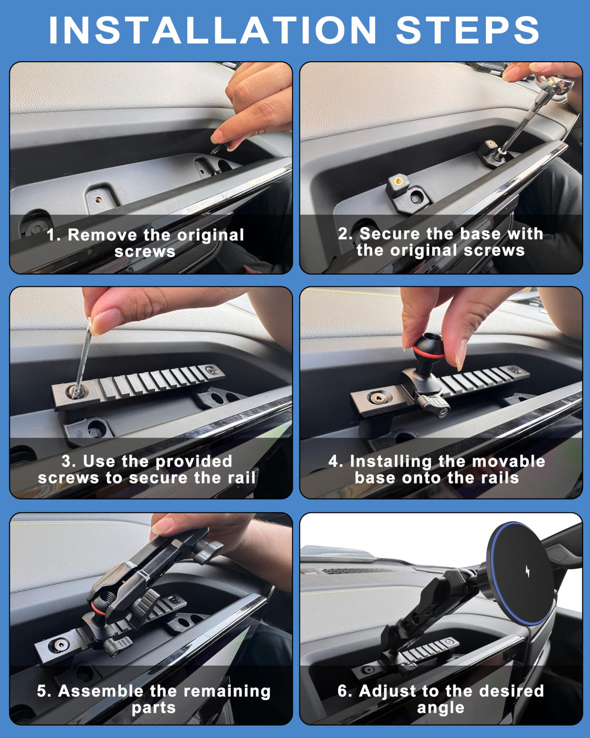 ZKJAYOE screw and rail detail demonstrating easy screw-in installation benefit