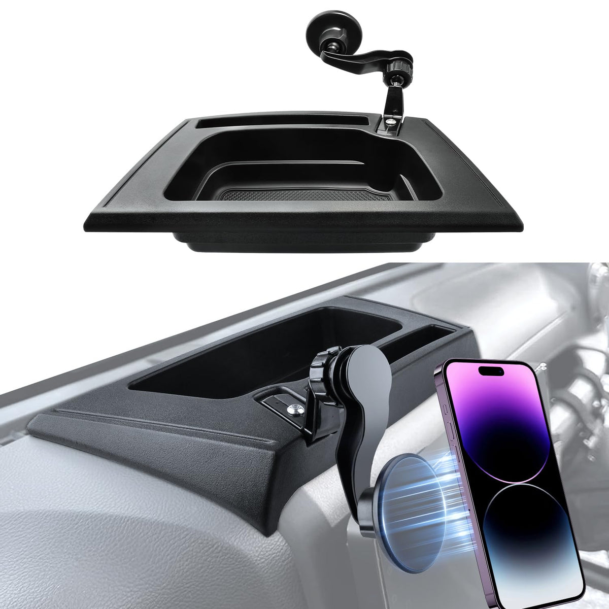ZKJAYOE front dashboard mount showing secure fit and easy access