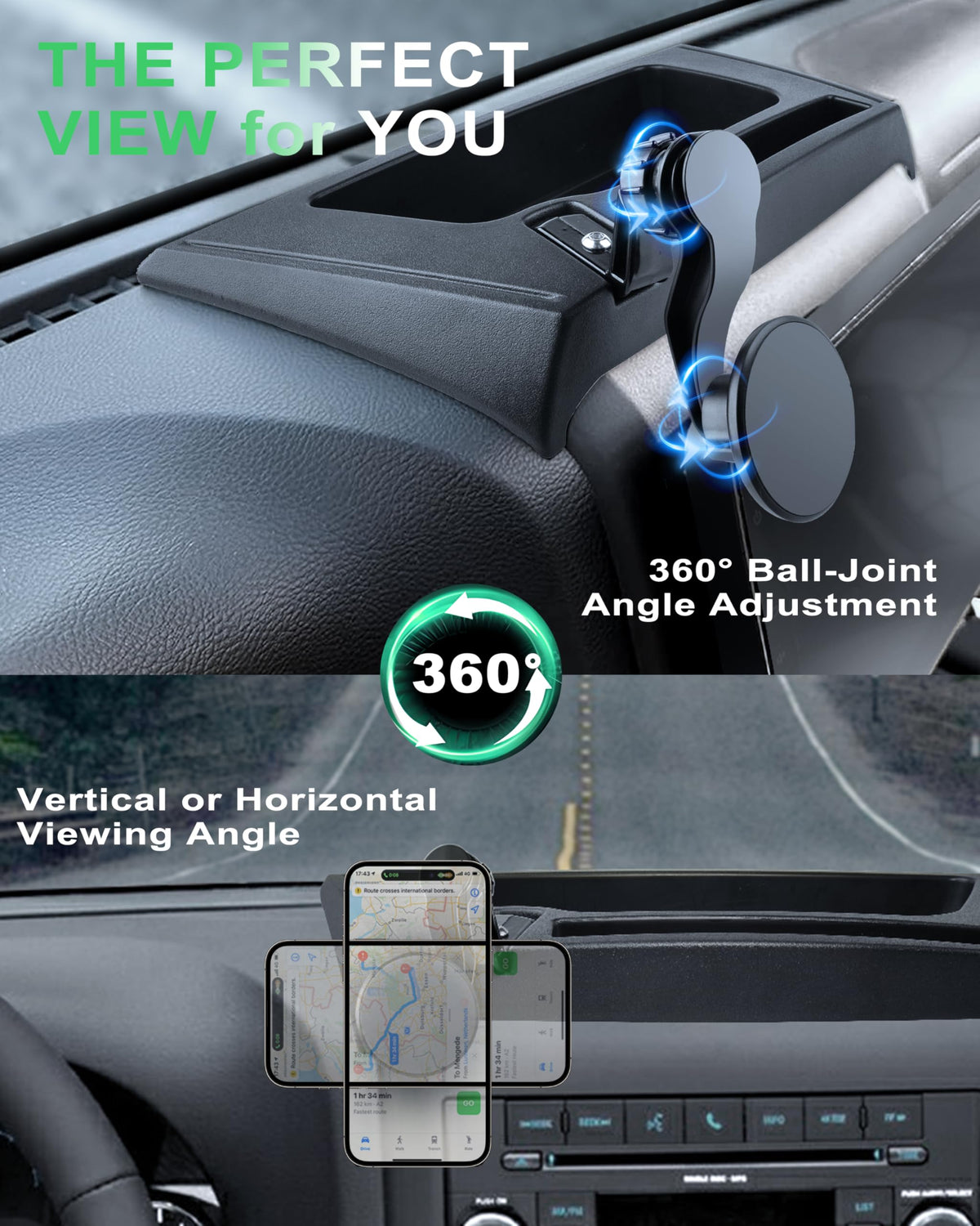 ZKJAYOE holding phone landscape for maps and media viewing
