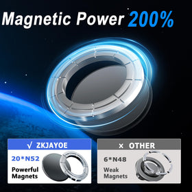 ZKJAYOE MagSafe metal ring detail showing easy compatibility