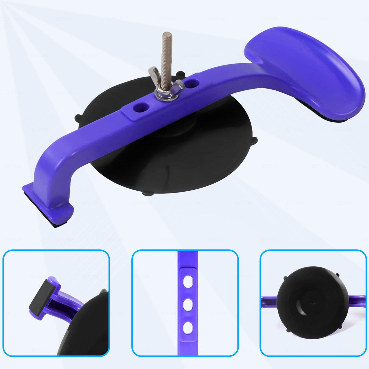 ZKTOOL clamp handle detail highlighting locking mechanism for hands-free hold