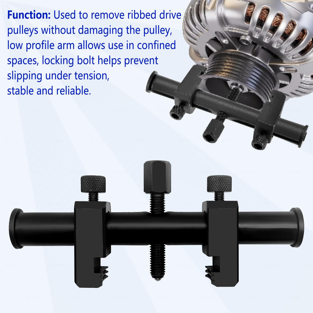 ZKTOOL reversible claws detail demonstrating secure grip on pulleys without damage