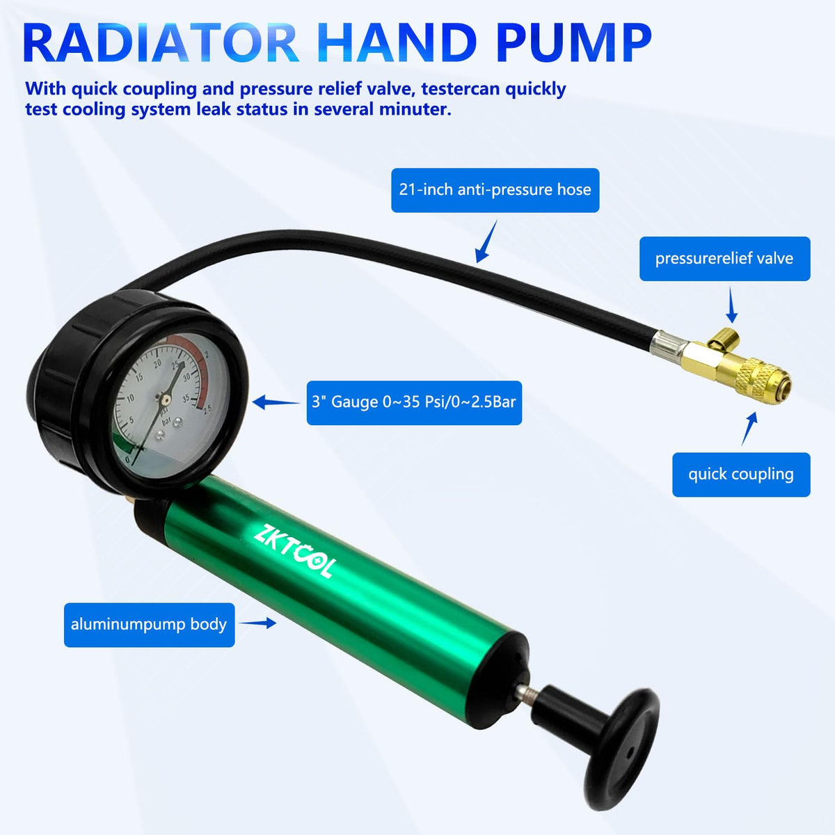 ZKTOOL close-up of 3-inch pressure gauge for clear, accurate reading benefit