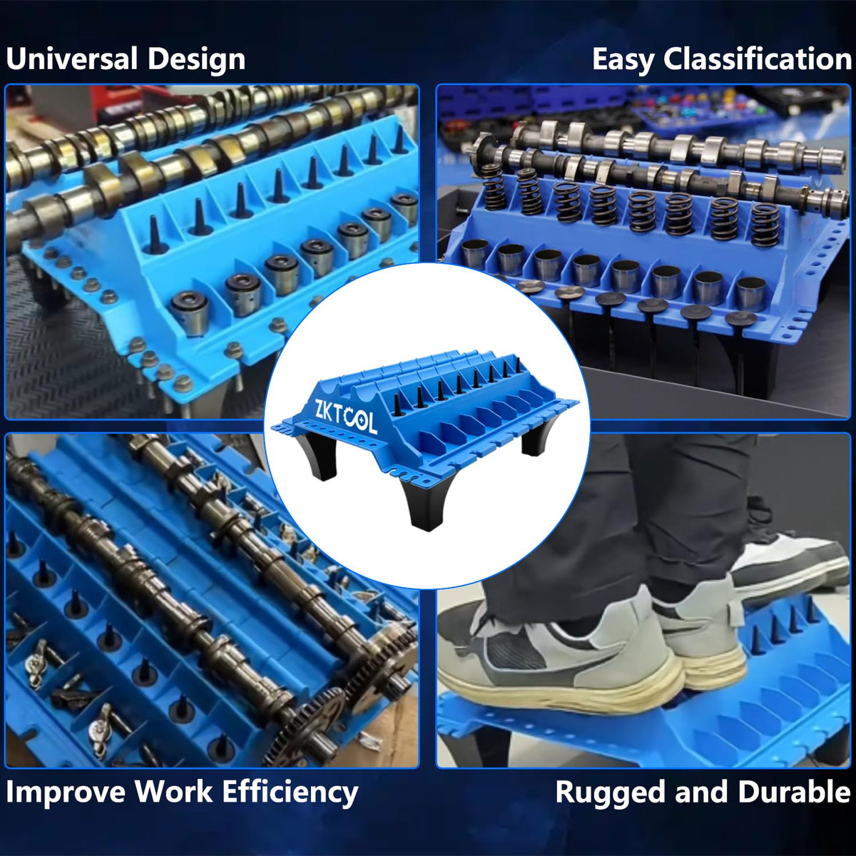 ZKTOOL close-up of molded pockets showing durable nylon construction benefit