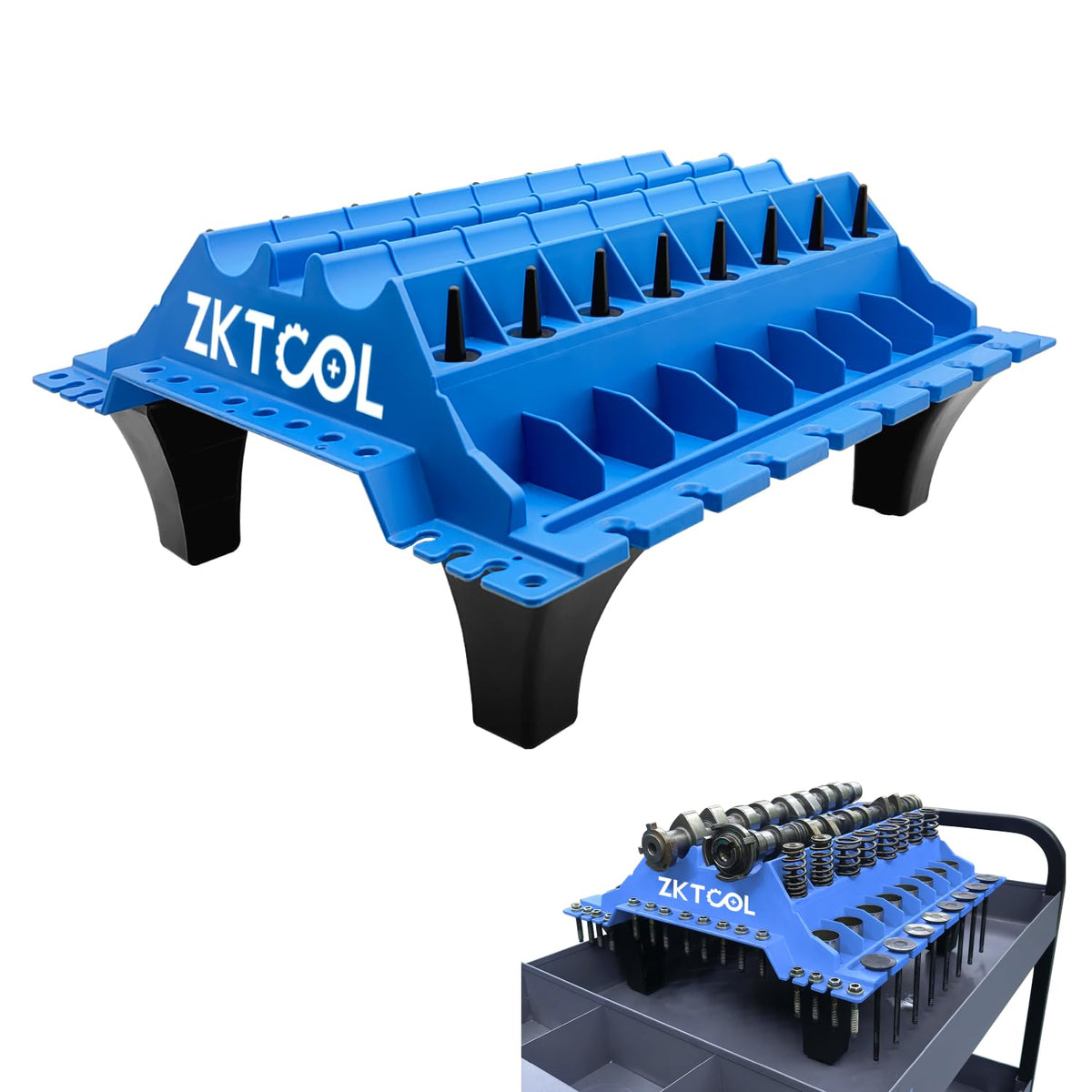 ZKTOOL front view of organizer tray showing compartment layout for easy sorting