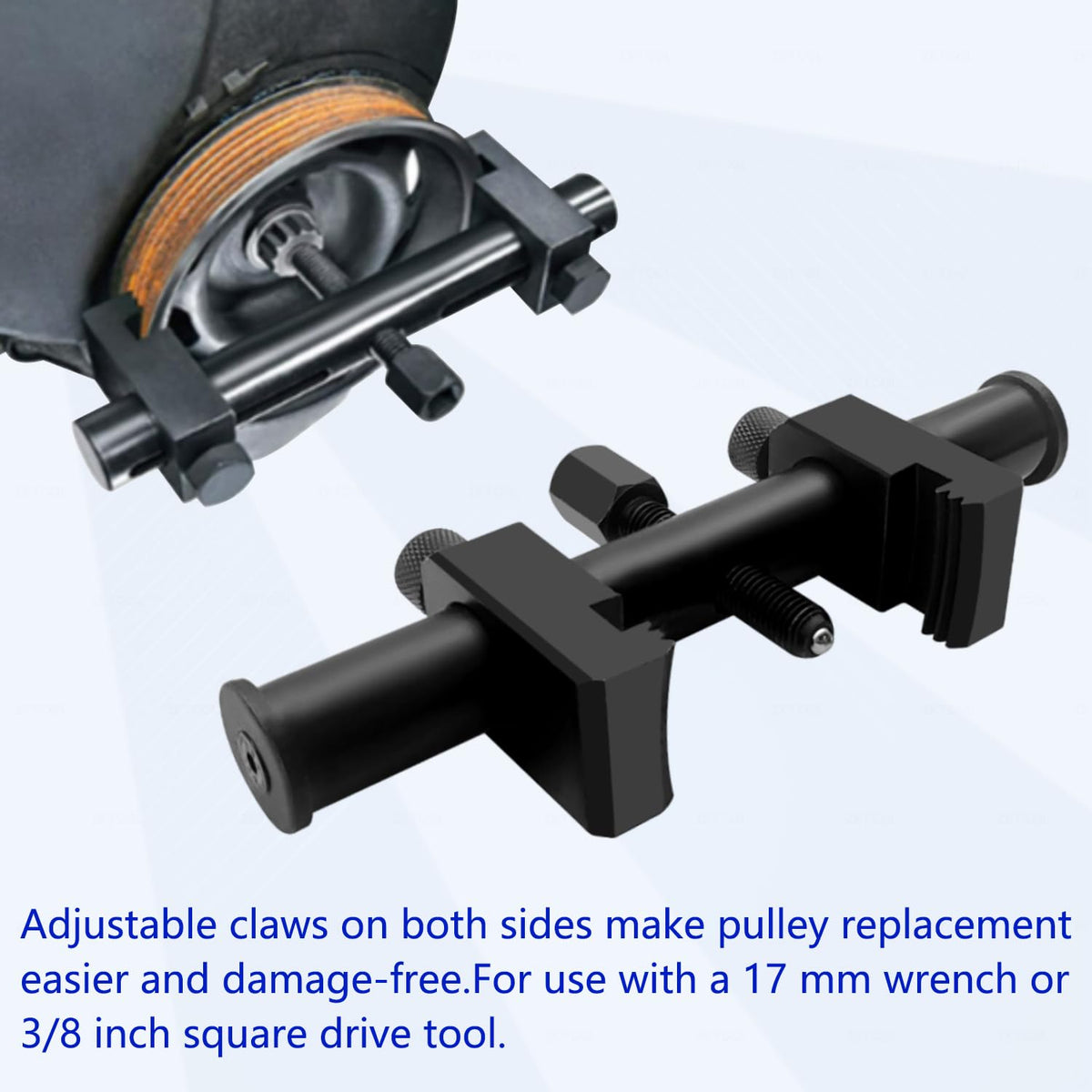 ZKTOOL in use on alternator showing safe pulley removal and reduced disassembly