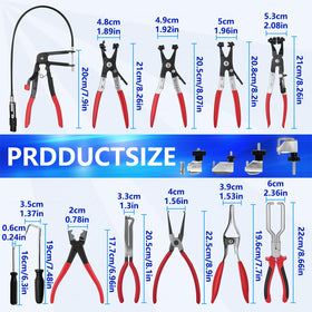 ZKTOOL pinch-off pliers with size references, preventing fluid loss during service