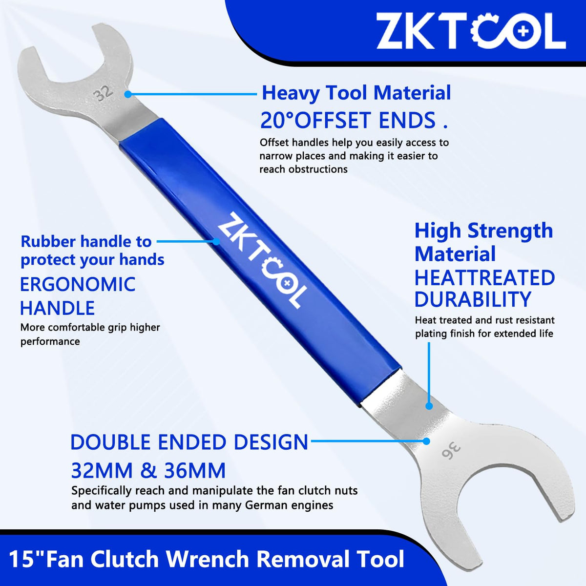 ZKTOOL pulley retention bar engaged on pulley to prevent rotation during removal