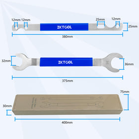 ZKTOOL size comparison with ruler to confirm wrench lengths and scale