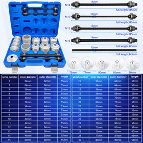 ZKTOOL arranged sleeves and spindles displaying size range and organization benefit