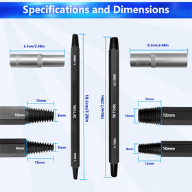ZKTOOL next to 10mm and 12mm sleeves for clear size and compatibility reference