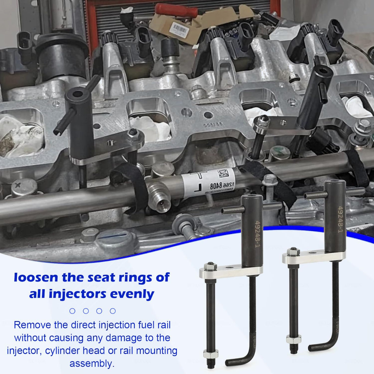 ZKTOOL tools in use on engine rail showing safe removal benefit