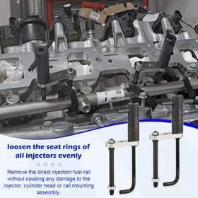 ZKTOOL tools in use on engine rail showing safe removal benefit