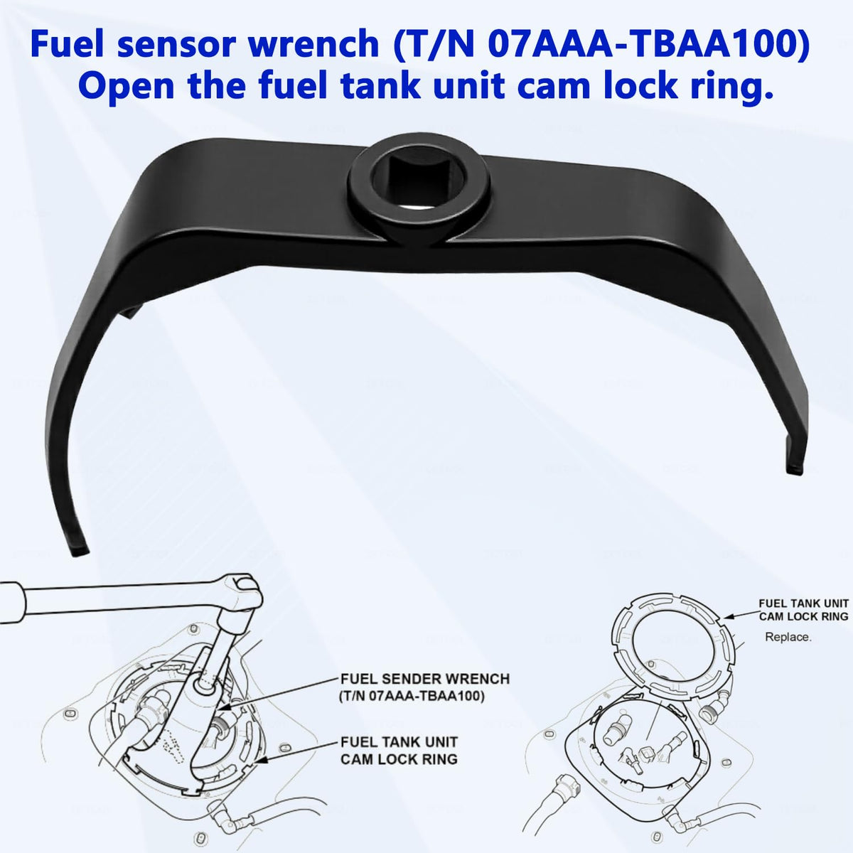 ZKTOOL engaged on fuel tank lock ring demonstrating safe, controlled removal