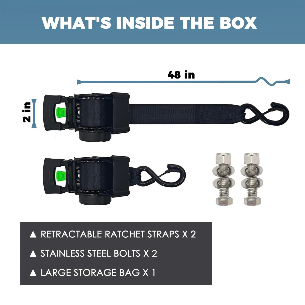 ZLSZTMI straps installed on a boat trailer demonstrating secure transom tie-down benefit