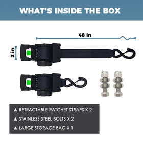 ZLSZTMI straps installed on a boat trailer demonstrating secure transom tie-down benefit