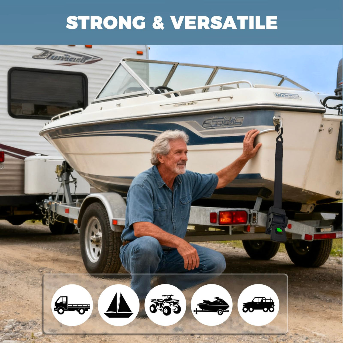 ZLSZTMI strap next to measuring tape showing full 48-inch adjustable length for fit clarity