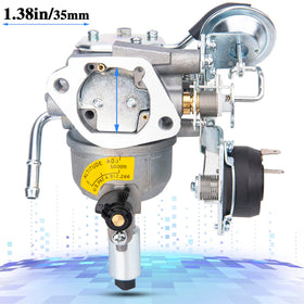 ZMCYNG carburetor next to ruler showing dimensions for correct fit verification