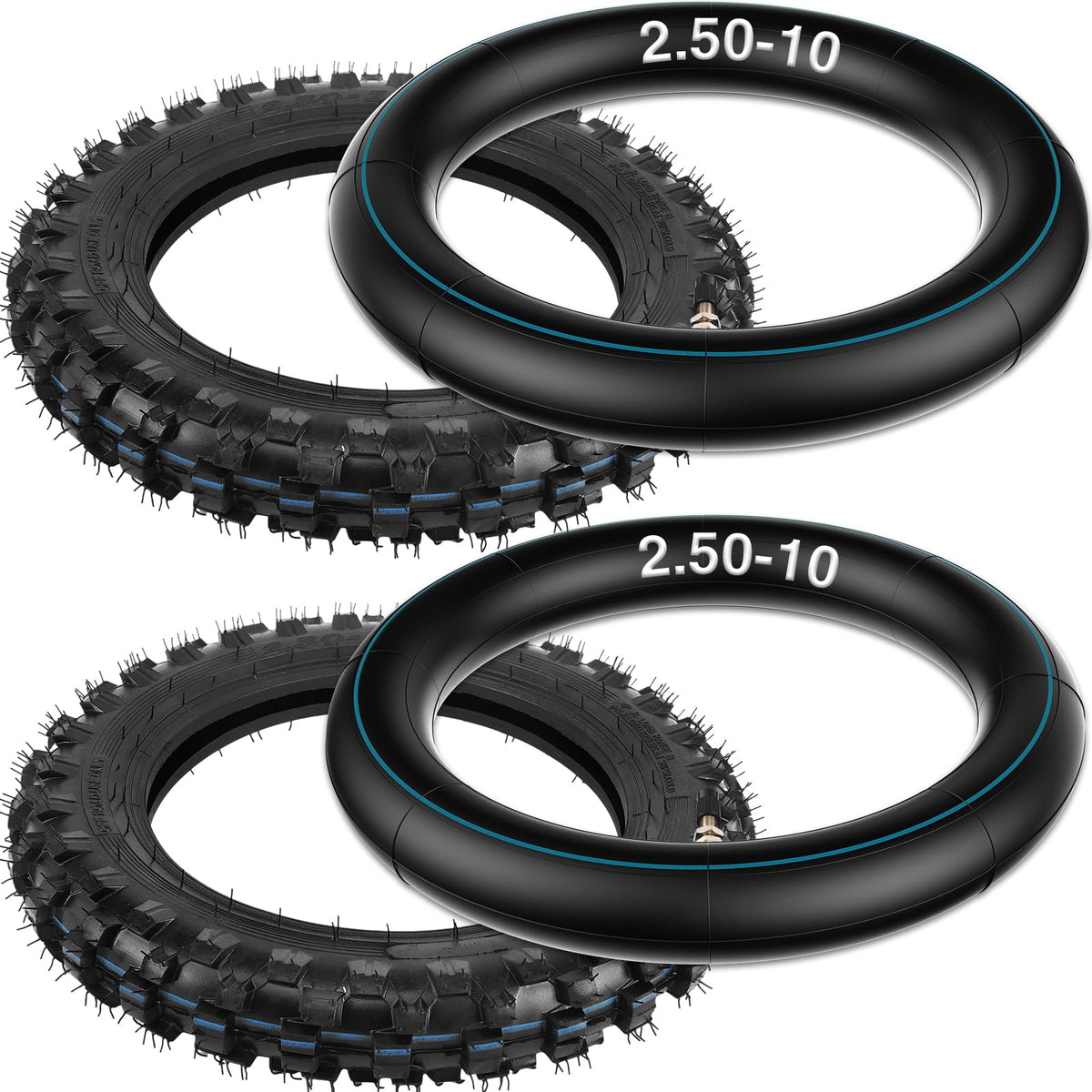ZMCYNG front tire profile showing knobby tread and improved traction