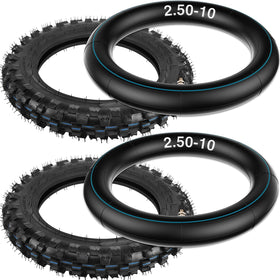 ZMCYNG front tire profile showing knobby tread and improved traction