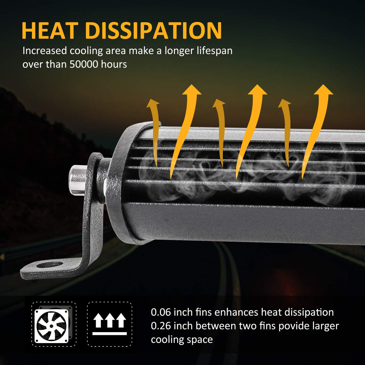 Zmoon aluminum heat-sink fins close-up showing improved cooling benefit