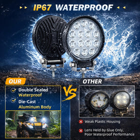 Zmoon closeup LED array and lens highlighting bright 6000K light performance