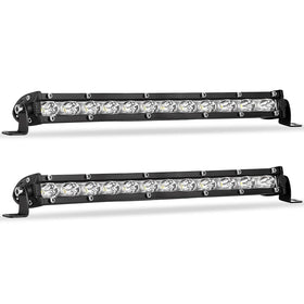 Zmoon front view of two 12-inch LED bars showing bright output and compact design benefit visibility