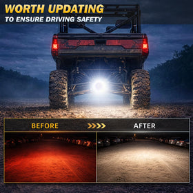 Zmoon installed on truck bumper at night showing wide flood and spot coverage