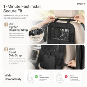 Zntezed organizer in a car with family on a road trip adding order and convenience