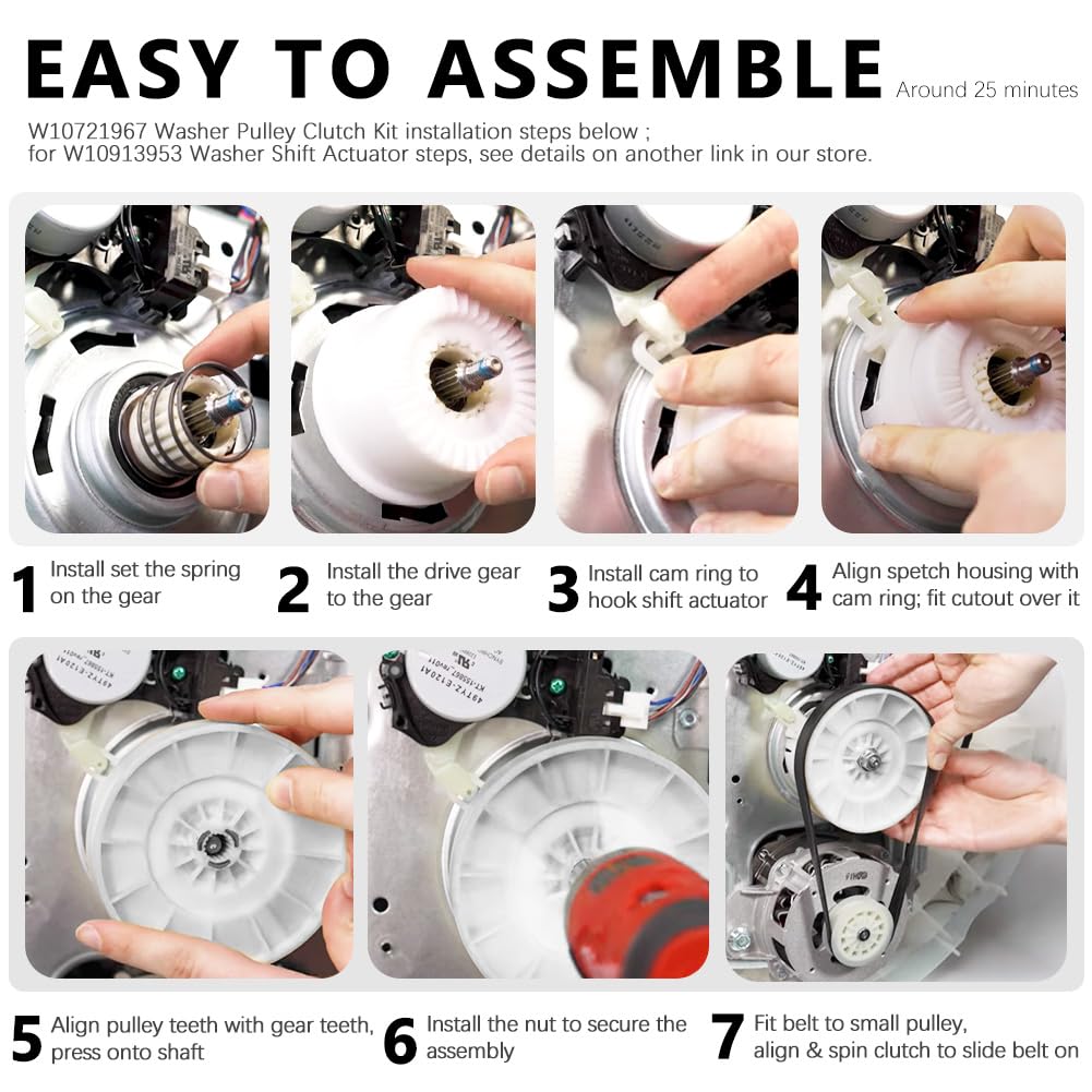 ZNTVW actuator installed under washer demonstrating restored shifting function