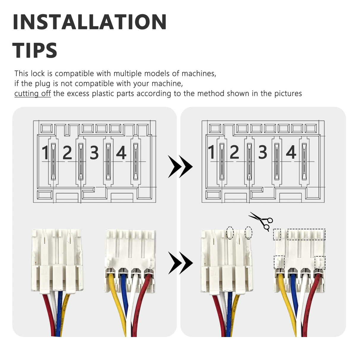 ZNTVW wiring harness connector detail ensuring correct connection