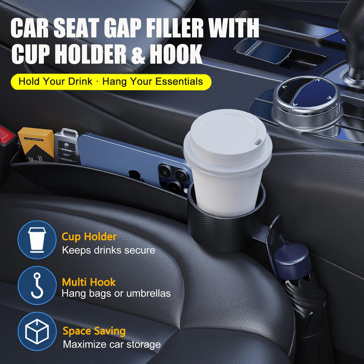ZOCARTO cup holder detail holding a tumbler securely for spill reduction