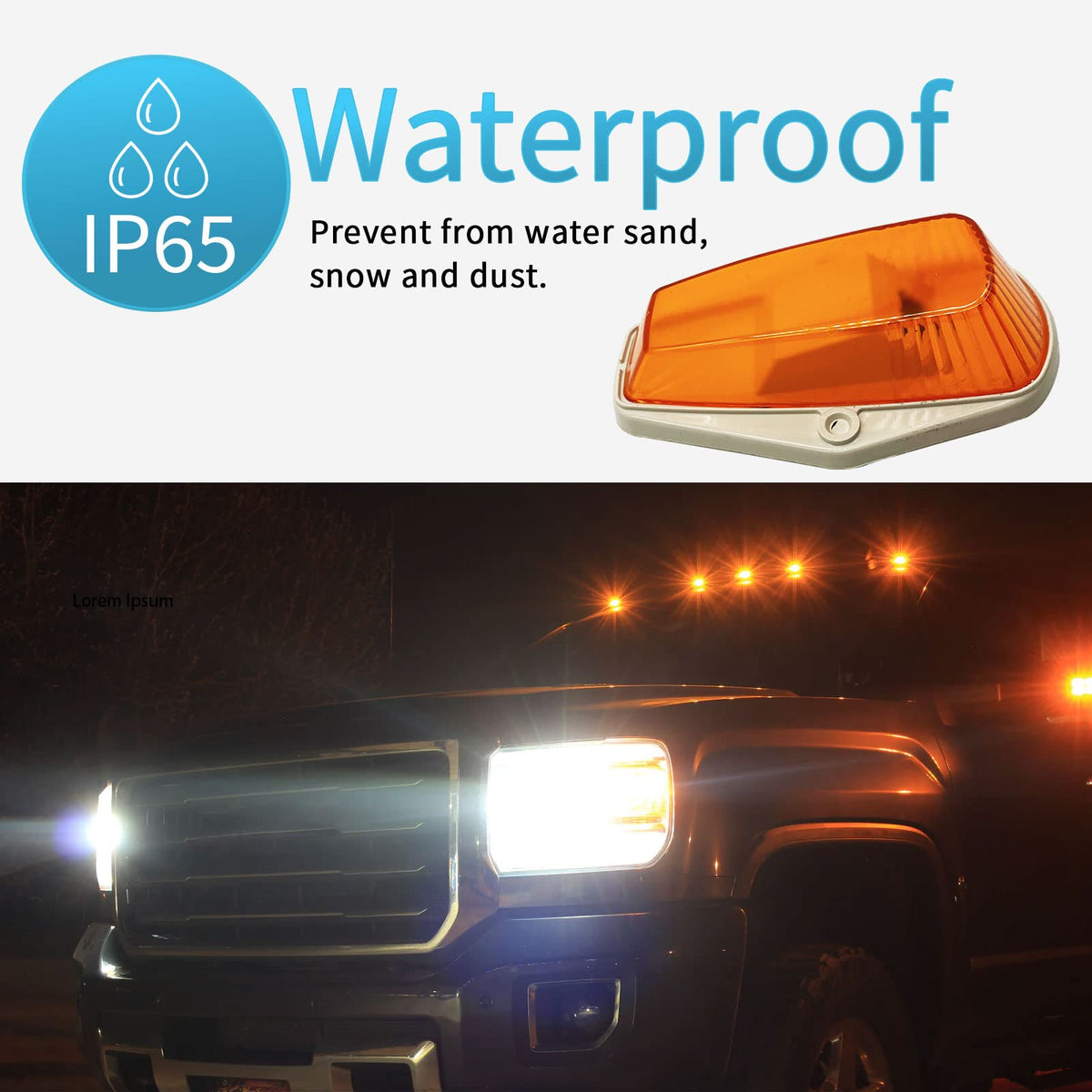 ZOCSONU cab lights installed on Ford roof demonstrating OEM-like appearance