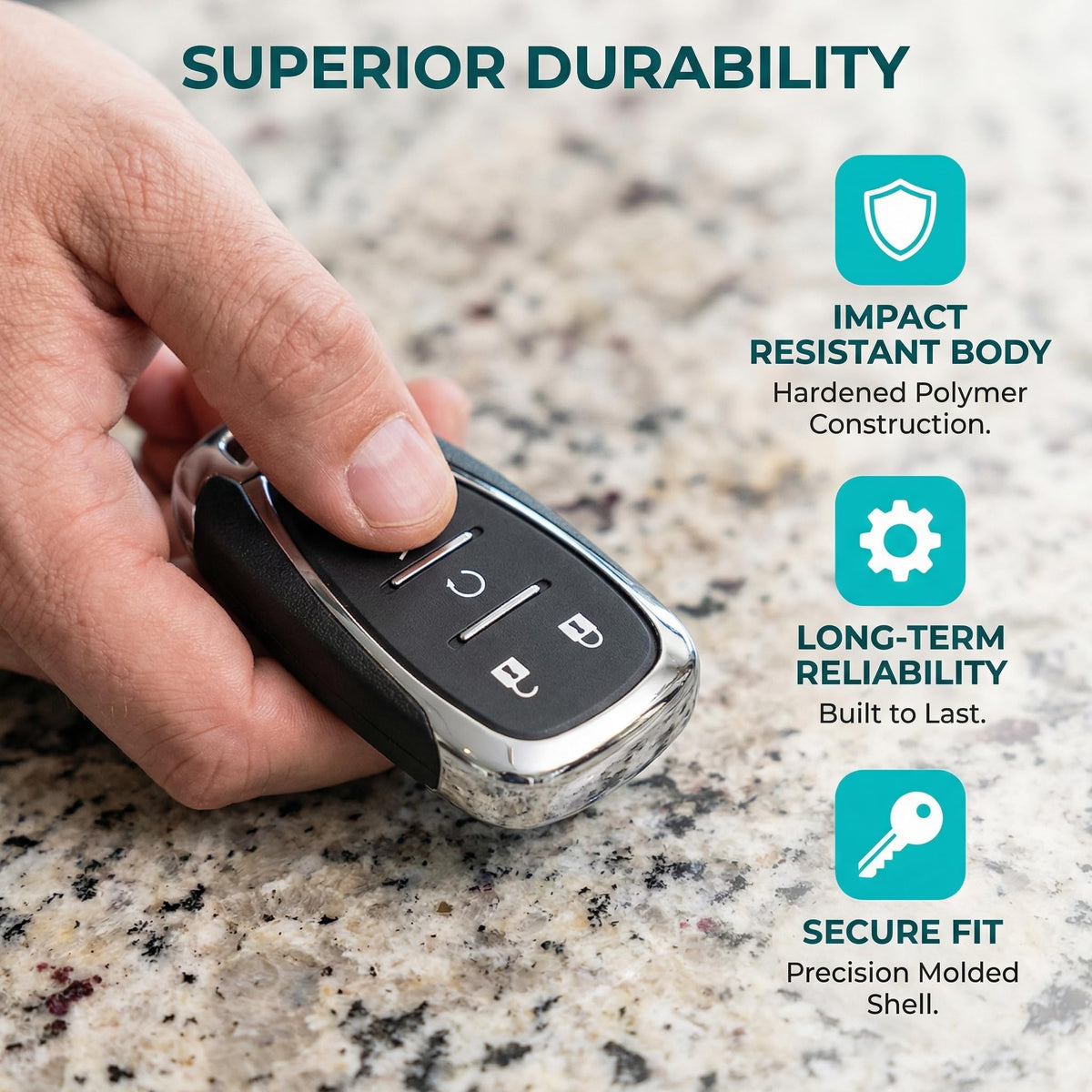 ZODCCHSP smart key fob held in hand demonstrating size and easy portability benefit