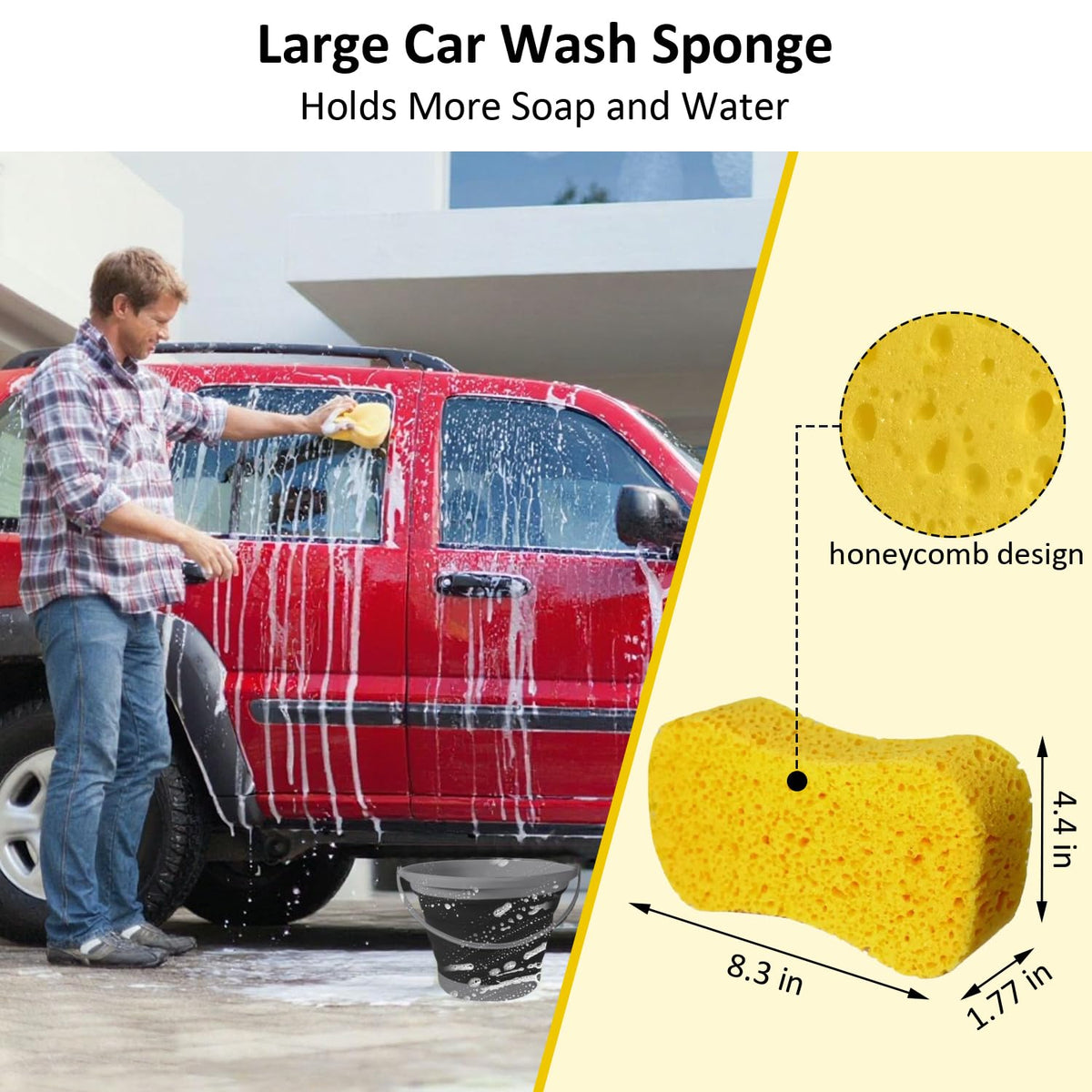 ZODISTORE chenille wash mitt close-up showing soft pile for safe, deep cleaning