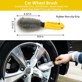 ZODISTORE wheel brush scrubbing rim to remove brake dust and road grime
