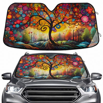 ZOEO front view on windshield showing full coverage and sun protection